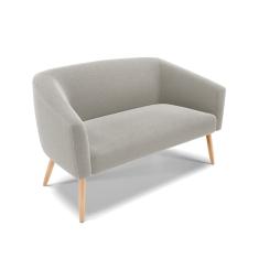 Sofá 2 Lugares Namoradeira Pé Palito Natural Stella Bouclê Cinza D03 - D'Rossi