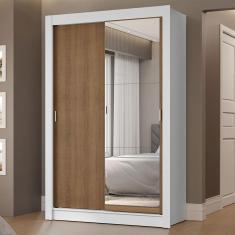 Guarda-Roupa Solteiro 2 Portas de Correr com Espelho 2 Gavetas Vivare Madesa