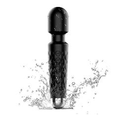 Massageador de varinha atualizado, 100% à prova d'água, portátil, sem fio, massagem profunda nas costas para alívio muscular e dores musculares, massageador elétrico portátil silencioso