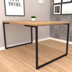 Mesa de Jantar Tampo em BP de 30mm Porto Espresso Móveis Natura/Preto