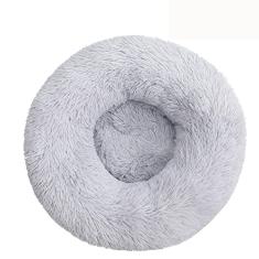 Cama de cachorro calmante para cães pequenos – Cama de cachorro pequena lavável com donut, cama de gato de pelúcia macia redonda anti-ansiedade, serve para toPets, diâmetro 35 cm