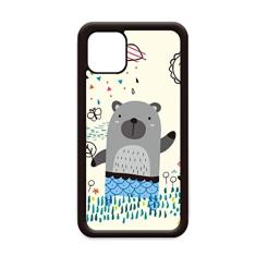 Capa com desenho de rinoceronte Animal Blue Outline para iPhone 12 Pro Max para Apple Mini Mobile Case