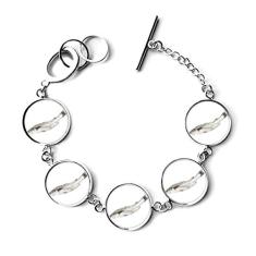 DIYthinker Bracelete de corrente com pingente de peixe oceano branco fresco