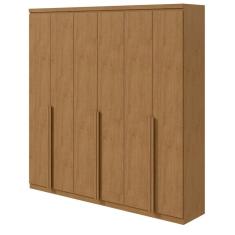 Guarda-Roupa Casal Alonzo 6 Portas 4 Gavetas Amêndoa Clean