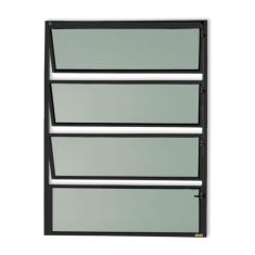 Janela de Alumínio Basculante 80x60cm Vidro Mini Boreal Master Brimak Preto