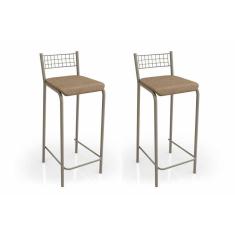 Banqueta Sala De Jantar Gênova 2b705nk Kit 2 Un Niquel-capuccino 31 - Kappesberg