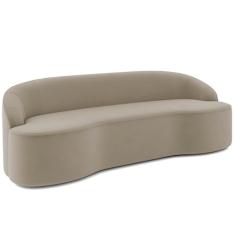 Sofá 4 Lugares Curvo Sala de Estar Living Lótus D02 Veludo Champagne 230 cm C-68 - Lyam
