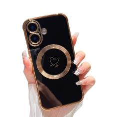 ZTOFERA Capa magnética para celular 16 Plus de 6,7 polegadas [compatível com MagSafe] Capa fofa com estampa de corações de amor com proteção para câmera, capa amortecedora de TPU macia à prova de