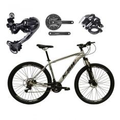 Bicicleta Aro 29 Ksw Xlt Shimano Deore E Altus 27v Freio Hidráulico Garfo Trava - Prata Tam.19