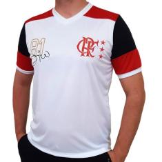 Camisa Flamengo Retrô Mundial 1981 Zico Oficial - Braziline, P, Branco