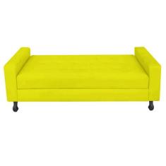 Recamier Calçadeira Sofá Bianca  90 cm Solteiro Baú Quarto Sala Suede 