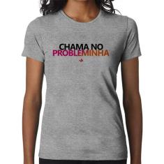 Baby Look Chama no Probleminha - Foca na Moda, Cinza, G