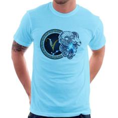 Camiseta Signo Áries Astrologia - Foca na Moda, Azul bebê, M