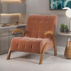 Poltrona do Papai em Veludo Pés em Mdf Garden