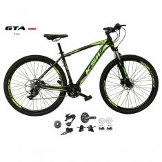 Bicicleta Aro 29 Ksw Xlt Kit 2x9 Gta Sunrun Freio Disco K7 11/36 Pedivela 24/38d Garfo Com Trava - Preto/verde Tam.19