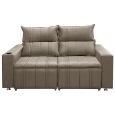 Sofá 2 Lugares Retrátil E Reclinável Madri 1,80m - Suede Bege