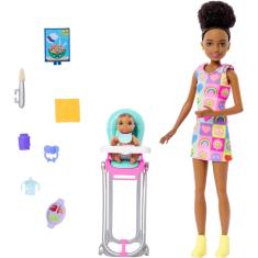 Boneca Barbie Skipper e conjunto de brinquedos com acessórios, conjunto de babá