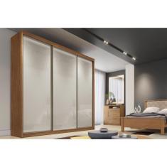 Guarda Roupa 3 Portas De Correr E 4 Gavetas Arezzo/medelim Cumaru/fendi 25 - Novo Horizonte