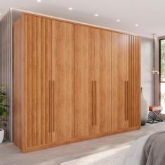 Guarda-roupa 6 Portas 1 Gaveta Anápolis Ripado 100% Mdf - Valverde Móv