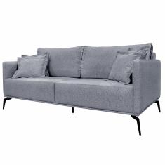 Sofá Decorativo 2 Lugares 180cm Pés em Aço Stagno Linho Cinza - Gran Belo
