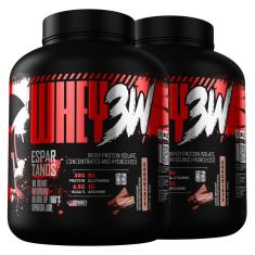 Kit 2X Whey Protein 3W 1,8Kg Espartanos - Total 3,6Kg-Unissex