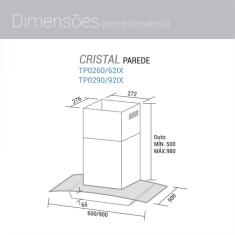 Coifa De Parede Suggar Cristal 60cm Inox 220v. Tp0262ix