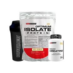 KIT Optimum Isolate Protein 900g + Power Creatina 100g + Coqueteleira - Bodybuilders Sabor Baunilha