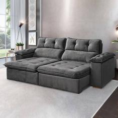 Sofá Retrátil e Reclinável 2 Lugares 200cm Vancouver Cinza
