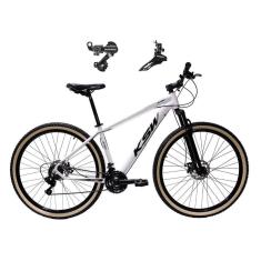 Bicicleta Aro 29 Ksw Xlt Alumínio 21V Câmbios Shimano Tz Freios a Disco Suspensão Pneus Faixa Bege-Unissex