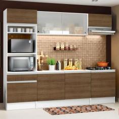 Cozinha Completa Compacta Madesa Topazio com Armário, Balcão e Tampo, 