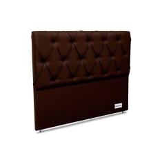 Painel de Cama Box Estofada Murat Facto Brown Queen - Courano Marrom - Ortobom