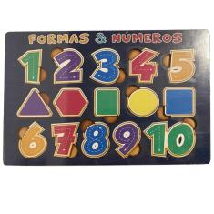 Quebra-Cabeça Encaixe Formas E Números Brinquedo Pedagógico