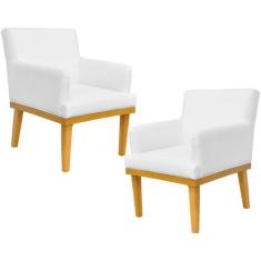 Kit 02 Poltronas Decorativas Para Sala de Estar Base Mel Beatriz W01 C
