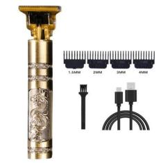 Maquina Cortar Aparar Cabelo E Barba Profissional Usb Metal - Shopdape
