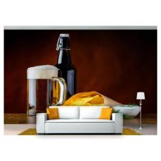 Papel De Parede Cerveja Garrafa Caneca 3D Al110 - Você Decora
