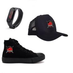 Kit Tênis Star Boné Relógio Do Naruto Gang Novidade - Milene Store, Pr