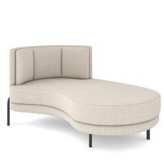 Sofá Chaise Longue Sala de Estar Living Lucca Direito D02 Bouclê Creme