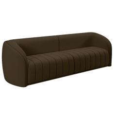 Sofá Living Decorativo 3 Lugares 252cm Meris M22 Veludo Marrom - Mpozenato