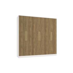 Guarda-roupa 6 Portas 4 Gvt Kappesberg Adapt Branco-nogueira