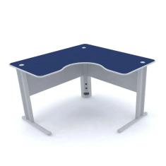 Mesa para Escritório em L ETP 1313 Maxxi Cinza/Azul