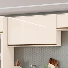 Armário Aéreo 3 Portas com Vidro Connect Off White