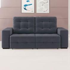Sofá 3 Lugares Linoforte Bonno com 200 cm de Largura, Retrátil e Reclinável, Revestido em Tecido Suede