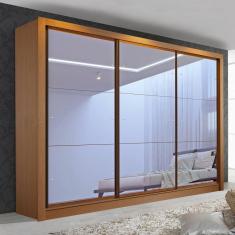 Guarda Roupa Casal com 9 Espelho 3 Portas Lux Espresso Móveis Carvalho