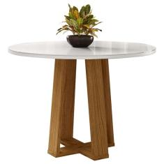 Mesa De Jantar Redonda 4 Lugares 100cm Ella N02 Yp /off White