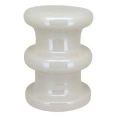 BANQUETA CERÂMICA 45x33x33cm CREME DECORATIVO BANCO JARDIM GARDEN