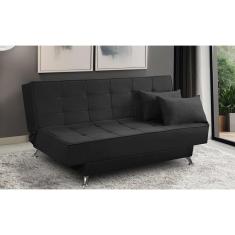 Sofá Cama 3 lugares 1,80m Diana Suede Preto Adonai Estofados