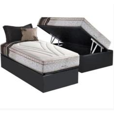 Conjunto: box com baú branco + colchão herval american solteirão 96x20