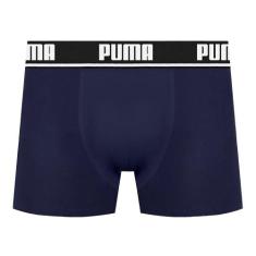 Cueca Boxer Puma Cotton Masculina, Marinho, Branco, GG