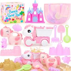 Brinquedo de praia Tagitary Unicorn Sand Toys com bolsa de malha para crianças