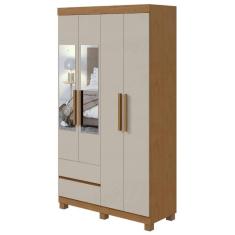 Guarda-Roupa Lopas Zeus Com Espelho 4 Portas 2 Gavetas